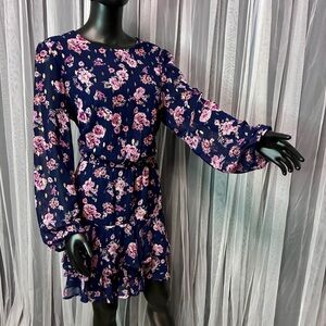 City Studio Navy and Purple Floral Mini Dress